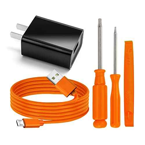 Fast Wall Charger Charging Cable Cord & Replacement Ring Doorbell Screwdriver Fit for Ring Video Doorbell (Released in 2020) 2/3/3 Plus/ 4 Spare kit, Peephole Cam, Doorbell Pro Battery Camera (Orange)