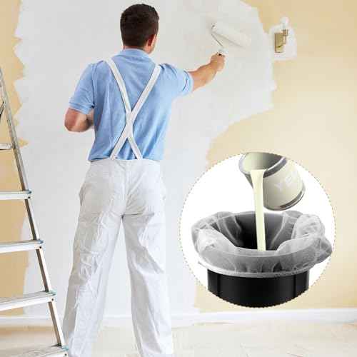 5pcs Paint Strainer Bags 5 Gallon, Paint & Liquid Filter Bags White Fine Mesh Bucket Strainer with Elastic Top Opening Paint Filtering Bag for Paint Gardening Hydroponics