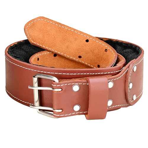 Leather tool belt for men grain leather work belts | 3 inch carpenter constaraction belt multipurpose along with foam padded tool belt 34" to 49"