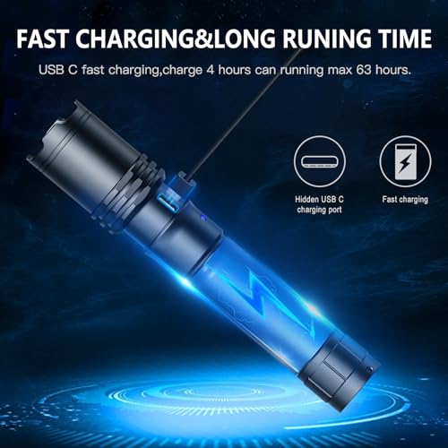 klarus EP10 USB-C Rechargeable Flashlight: 1000 Lumens Super Bright, 2600mah Battery, 6.3 inch, Small LED Powerful Flashlights for Home, Camping, Emergency