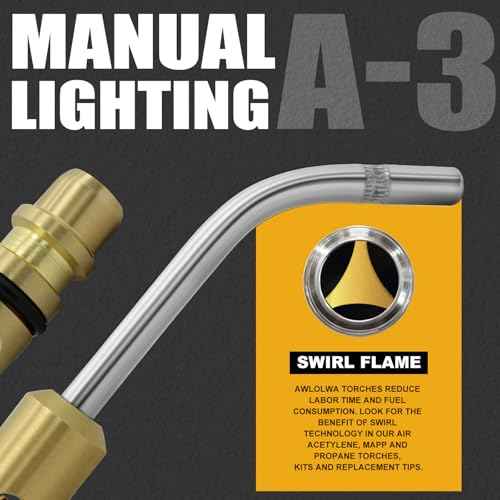 A-3 3/16" Air Acetylene Replacement Tip for Turbo Style for PLF-A5 or G-4 Handles, with Flint Striker (A-3 3/16")