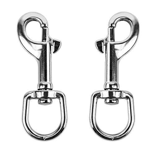 QWORK Stainless Steel Trigger Clips with Swivel Joints 90mm Silver 2 Pack