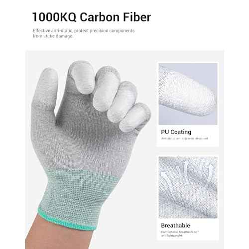 ThxToms ESD Anti Static Gloves, High Resistance Carbon Fiber Protects Your Computer Safe