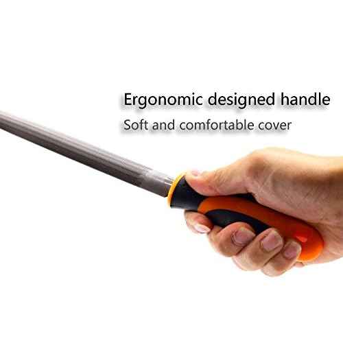 FINDER Bastard Cut Mill Square, 8 Inch Square File with High Carbon Hardened Steel, Ergonomic Grip, Plastic Handle, Hand File for Filing or Trimming Material Ideal for Wood, Metal, Plastic