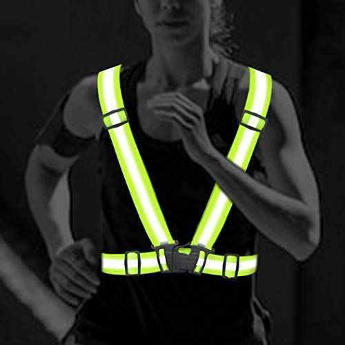 DRESBE Reflective Vest Gear Unisex Warning Vests Adjustable Laser Safety Band for Night Running Cycling Jogging Walking