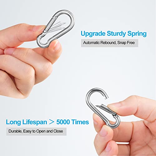 SharingMoment Stainless Steel Carabiner Clips 1.57 Inch, Heavy Duty Keychain Hooks