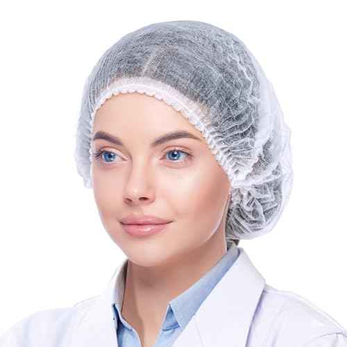 TaShow 120 Pcs Disposable Bouffant Caps, 21 Inches Hair Nets for Women and Men, Polypropylene Non-Woven Hair Nets for Food Service Workers, Labs, Hospital, Salon, Kitchen (White)