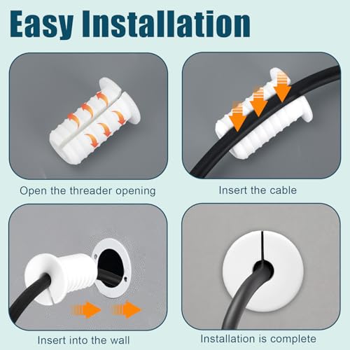 White 4pcs Cable Grommets 3/4 Inch for Starlink & Cable Management Kit