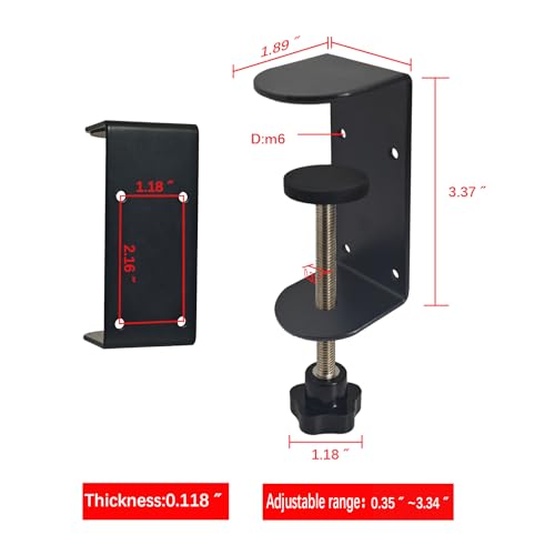 3 inch C-Clamp with Four Small Holes in the back, 1-Pack Adjustable Desk C Clamps for Range 0.35"~3.37", Versatile Clamp for Brake, Parts Assembly, Fastening, Welding, Woodwork, Metal Work
