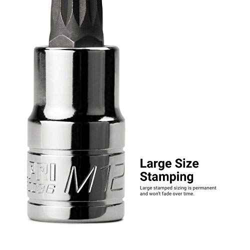 Capri Tools XZN Extra Long M12 Triple Square Socket Bit, 1/2-Inch Drive