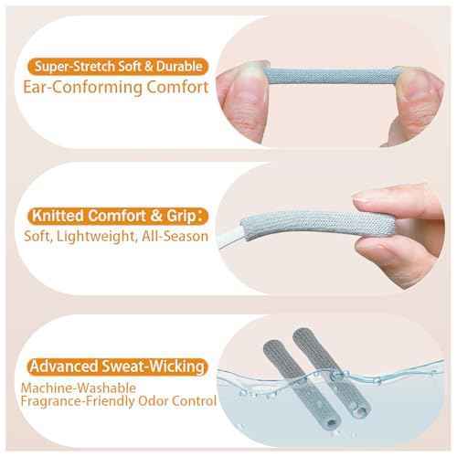 Eyeglass Ear Grips,Anti-Slip Elastic Comfort Ear Cushion,Cotton Glasses Ear Hanger Holder for Most Glasses