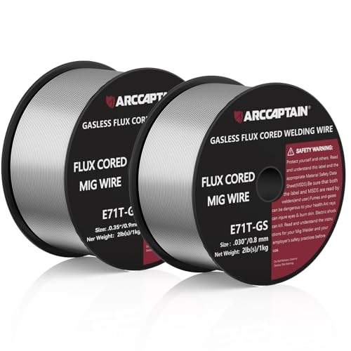 ARCCAPTAIN Flux Core Welding Wire .030¡° & .035" E71T-GS Mig Welding Wire 2-Pound Spool Gasless Mild Carbon Steel Compatible With Lincoln Miller Forney Harbor Welder