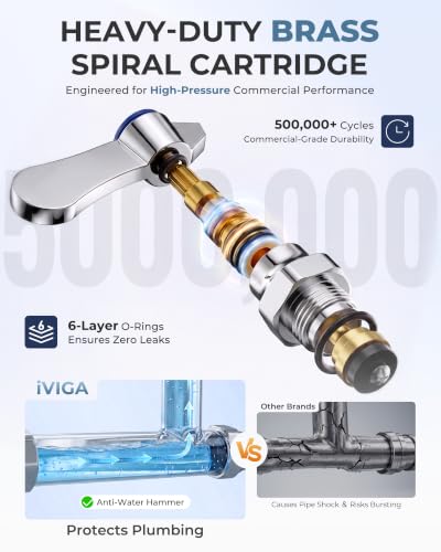 IVIGA Chrome 12" Swivel Spout Commercial Bar Sink Faucet Brass Utility Sink Tap