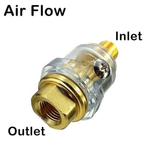 Beduan Automatic Mini In- Line Oiler, 1/4" NPT,Oil Lubricator for Air Compression