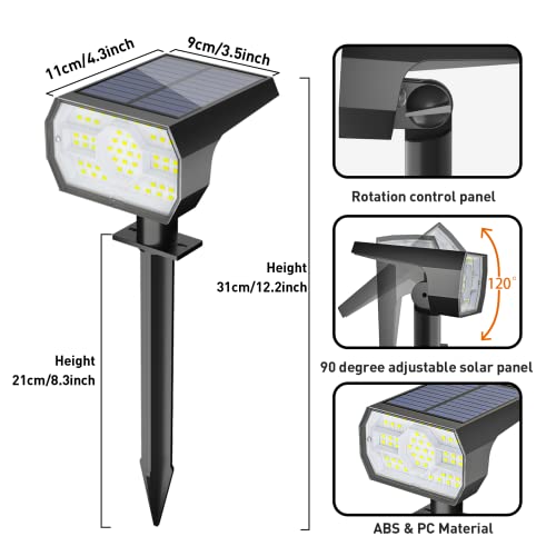 NYMPHY Outdoor Solar Lights 4 Pack Waterproof Cool White - Garden & Pathway Lighting