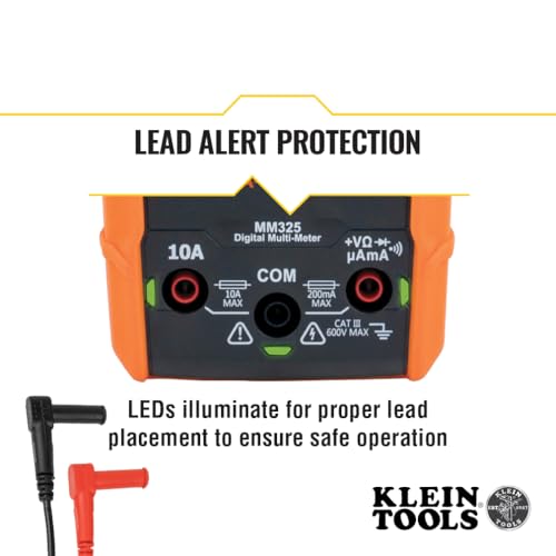 Klein Tools MM325 Digital Multimeter Manual-Ranging 600V AC/DC Voltage Tester