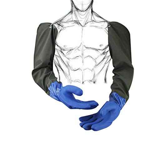 Eiito Drain cleaning gloves,Pond Gloves,Long Rubber gloves,Waterproof Gloves elbow length rubber gloves- 27 Inch Insulated Waterproof
