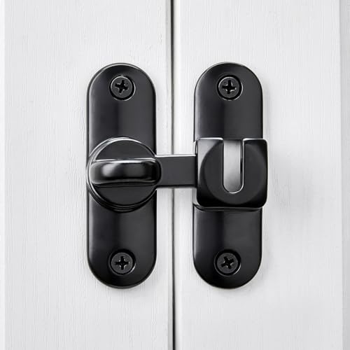 INIRET Black Barn Door Lock 90/180 Degree Flip Gate Latch - Variation 1