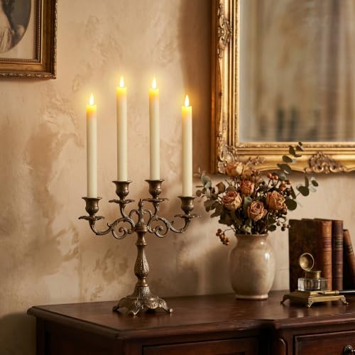 GenSwin Ivory Flameless Taper Candles Set with Remote & Timer - Safe LED Battery Operated Decor