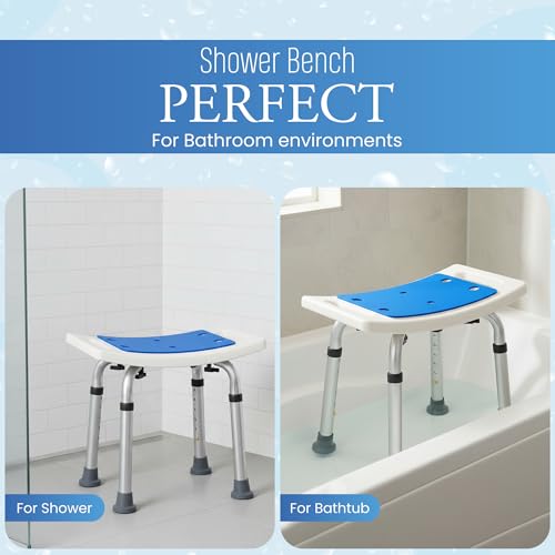 Dr. Kay's Shower Chair for Inside Shower Bench Without Crossbar Support, 350lb Capacity