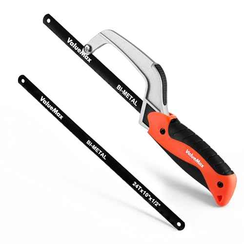ValueMax Hacksaw, Mini Metal Saw with Extra 1 Piece Bi-Metal 10 Inch Blade, Aluminum Small Hack Saw for Wood Plastic