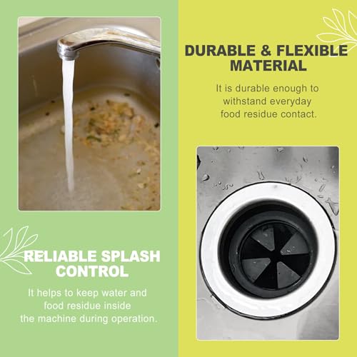 3-3/8 Inch Garbage Disposal Splash Guard, Removable Rubber Sink Baffle – Quiet Drain Cover