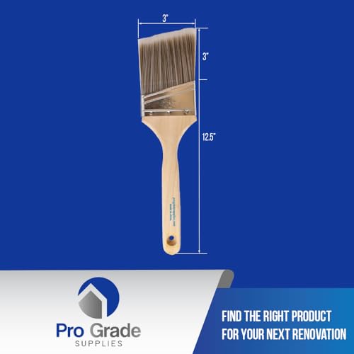 Pro Grade - Paint Brushes - 2Ea 3" Angle Brushes
