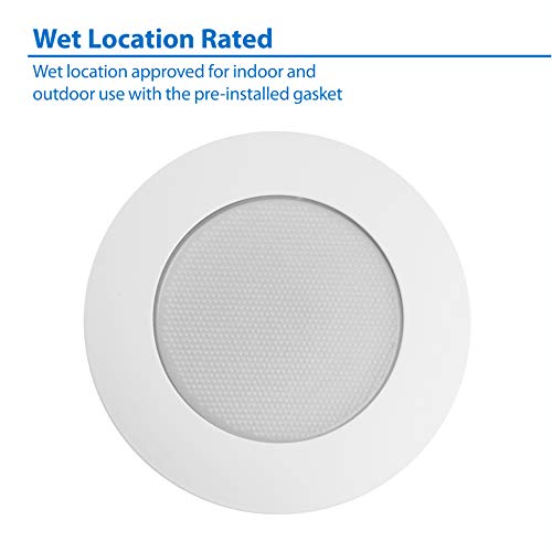 NICOR 6 Inch White Recessed Shower Trim with Albalite Lens - Model 17505