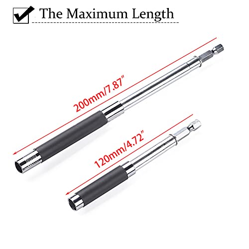 Magnetic Screw Drive Guide Drill Bit Tip Holder Screwdriver Bit Holder Drill Bit Extension Bar Drill Screw Adapter with 1/4 Inch Hex Shank, Set of 3