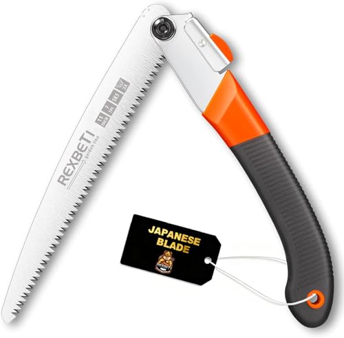 REXBETI 11-Inch Folding Hand Saw for Wood & Camping - Heavy Duty SK5 Steel Blade