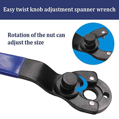 Universal Grinder Spanner Wrench with 4 Pcs 5/8-11 Shaft Nut, Fit 4.5"-7" Grinders - O-K-023-LM