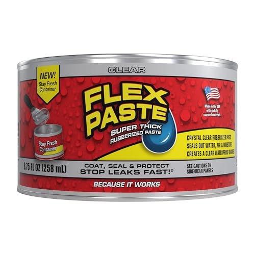 Flex Paste Rubberized Waterproof Sealant Paste - Clear, Half-Quart