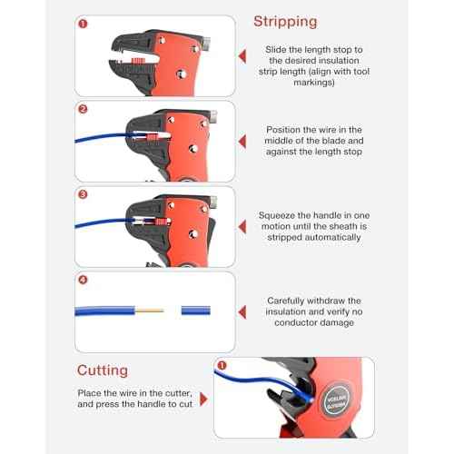 VCELINK Automatic Quickstrip Wire Stripper and Cutter, Professional Quick Strip Wire Stripper, 2 in 1 Adjustable Electrical Cable Wire Stripping Tool&Eagle Nose Self-Adjusting Wire Pliers, Black
