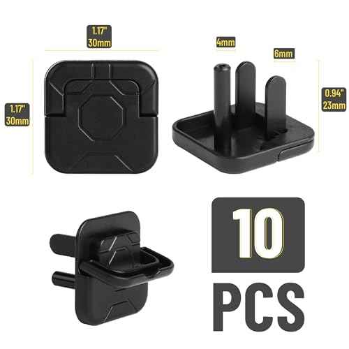 Bates- Electrical Outlet Covers Baby Proofing, 10 Pack, Black, ABS Plastic, 3 Prongs & Hidden U Ring Design, Outlet Plug Covers Baby Proofing