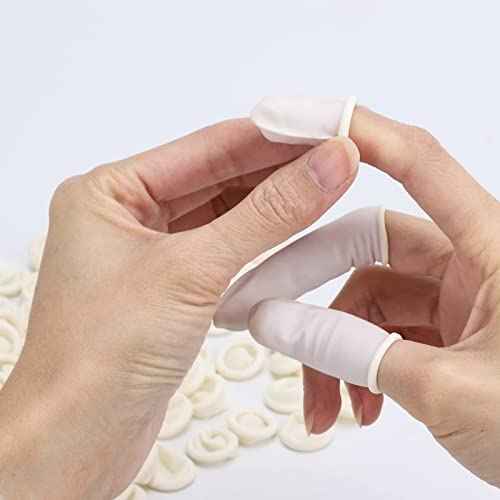 BTYMS 400 Count Latex Finger Cots Small Fingertip Gloves Disposable Finger Rubber Tips Protector Anti-Static