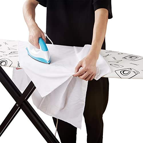 Seiritex Ironing Board Cover and Pad 15x54 White, Heat Reflective, 3-Layer Thick Elastic Edges