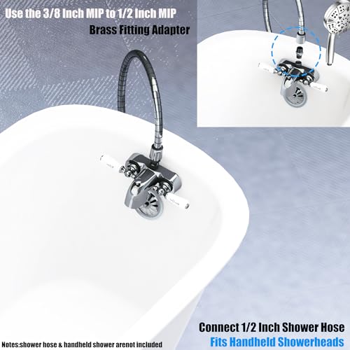 Pyhomestrim Clawfoot Bathcock Diverter with Deluxe Porcelain Lever Handles