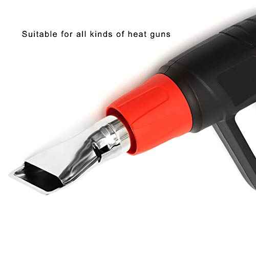 QWORK Heat Gun Nozzles Kits, 4 Pcs Stainless Steel Reflector Nozzle Hot Air Gun Soldering Station Nozzle Tool