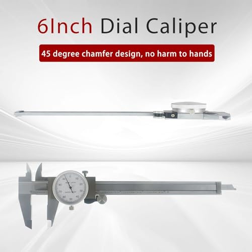 findmall 6" Dial Caliper 0.001 Measuring Tool 4-Way Measurement