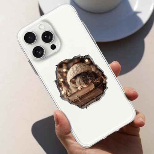 Pack 6 Pcs Mouse Reading Book Wall Sticker for Girls Boys Toddlers Kids Room Bedroom Classroom Car Window Cute Stickers Waterproof Removable Large Vinyl Decals Home Accessories