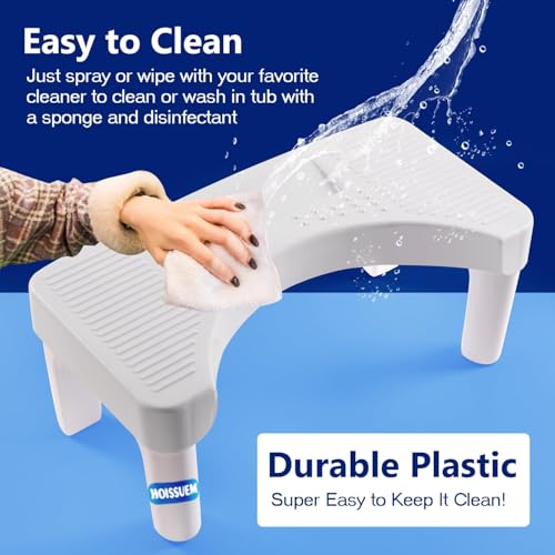 6.8 Inch Non-Slip Toilet Step Stool for Adults and Kids - Ergonomic Bathroom Aid