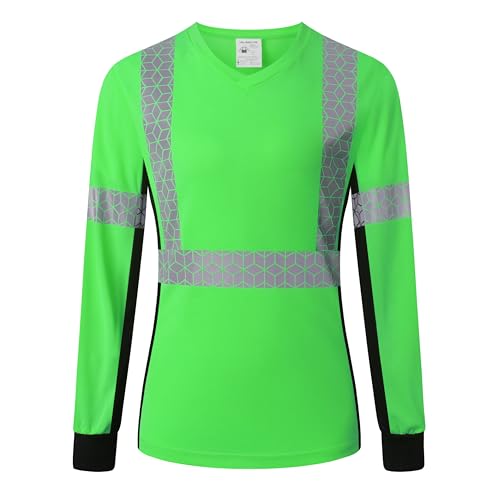 Women Safety Shirt,High Reflective T Shirt for Woman with Unusual Reflective Pattern,Short Sleeve Breathable