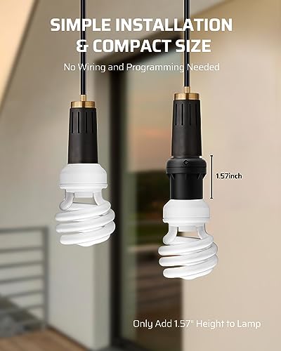 Dewenwils 2 Pack Black Light Sensor Socket, Dusk to Dawn Outdoor Light