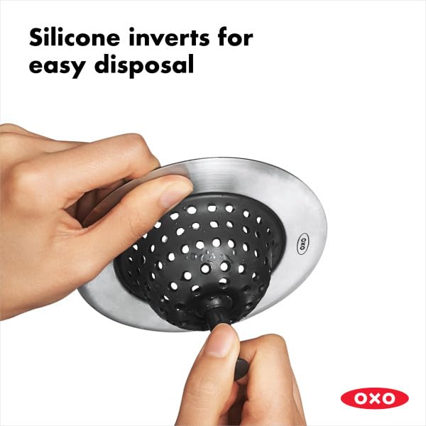 OXO Good Grips Silicone Sink Drain Strainer - Kitchen Sink Stopper & Debris Trap