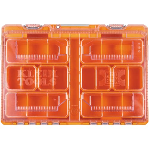 Klein Tools 54806MB MODbox Tall Compartment Box, Full-Width Tool Organizer, Small Parts Tool Box with 20 Compartments, 8 Removable Bins for Fasteners, Stackable Module