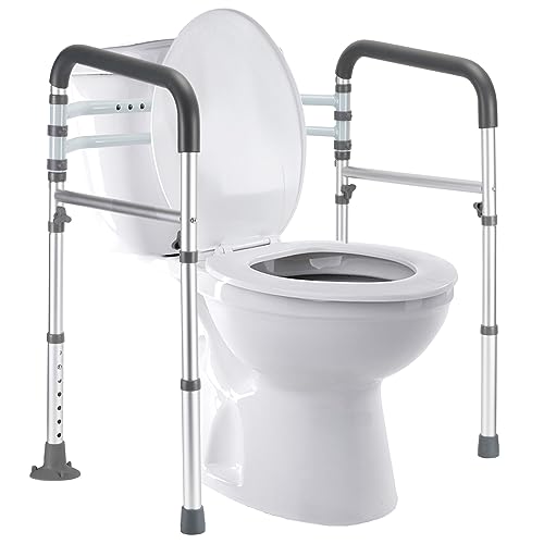 Lianjindun Gray Toilet Safety Rails - Adjustable Support for Elderly & Disabled