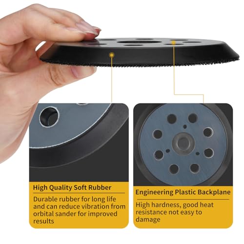 Sander Pads Replacement for Dewalt, 5" 8 Hole Hook and Loop Orbital Sander Pads Compatible with DeWalt DW420 DW421 DW422 DW423 DW426 D26451 D26453 Random Orbital Sanders