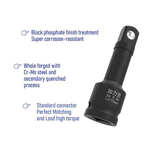 1/2¡È Drive by 3¡È Impact Extension Bar with Locking Pin, Impact Socket Extension, CR-MO Steel