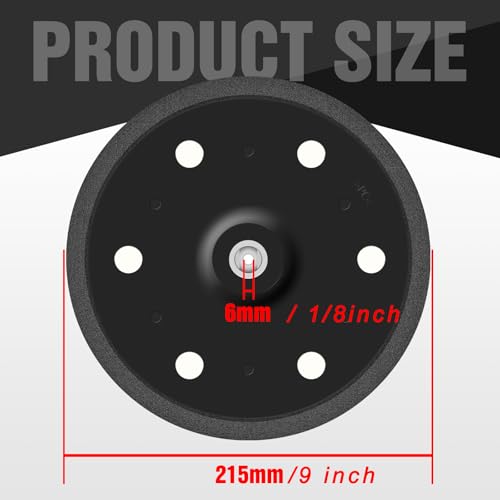 Awutzut 9 Inch 6 Holes Drywall Sander Pad Hook and Loop Backing Pad