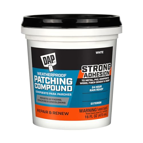 DAP Weatherproof Patching Compound 16 Oz - Exterior All-Purpose Filler with WeatherMax Technology